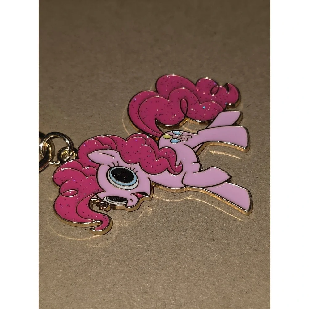 My Little Pony Keychain Charm! Pinkie Pie! Metal Enamel + Sparkles MLP NEW